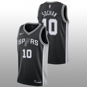 2022 NBA Draft Jeremy Sochan Spurs #10 Black Icon Edition Jersey Baylor Bears